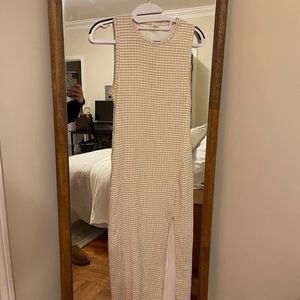 Aritiza Bavarian Midi checkered tight dress